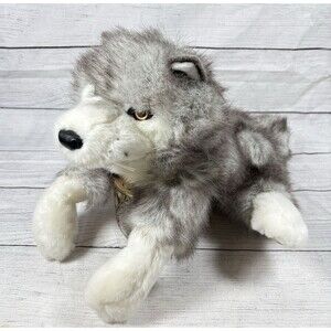 Folkmanis Timber Gray Wolf Hand Puppet 15" Plush Stuffed Animal